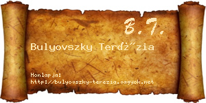 Bulyovszky Terézia névjegykártya